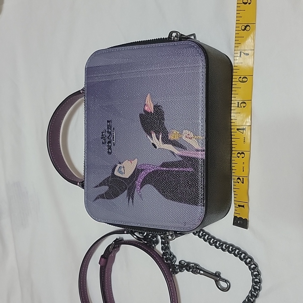 DISNEY X COACH BOX CROSSBODY WITH MALEFICENT MOTIF - Picture 3 of 6